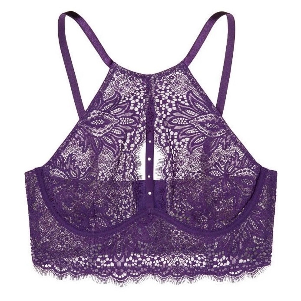✨ Victoria’s Secret ✨ NWT Very Sexy Purple Lace Unlined Plunge Bra Size 34D